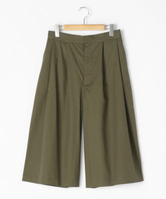 ＜リントゥラウル＞ 大きいサイズ タックワイドパンツ(LNT-289)(クローバー) カーキ 【三越・伊勢丹/公式】