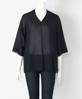 ＜TEEE(ティー)＞ ボイルワッシャーフレアブラウス(18150471)(スモールサイズ) ネイビー(61) 【三越・伊勢丹/公式】