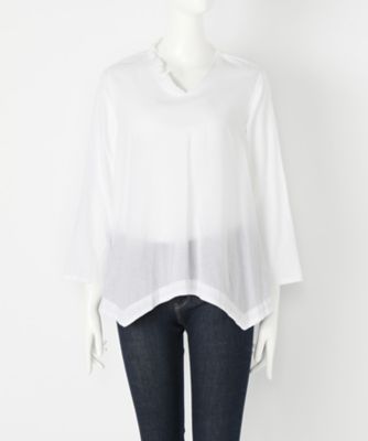 ＜TEEE(ティー)＞ ビンテージクロスアシンメトリーフリルブラウス(18151671)(スモールサイズ) ホワイト(19) 【三越・伊勢丹/公式】