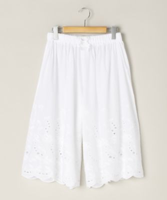 ＜リントゥラウル＞ 大きいサイズ スカラップレースパンツ(LNT-346)(クローバー) ホワイト 【三越・伊勢丹/公式】