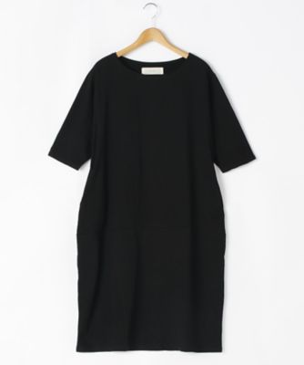 ＜リントゥラウル＞ 大きいサイズ コットンフライスワイドワンピース(LNT-350)(クローバー) ブラック 【三越・伊勢丹/公式】