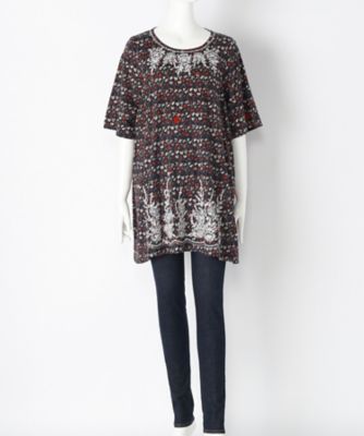 ＜スーパーハッカ フィーユ/super hakka feuille＞ 大きいサイズ フラワーカーペットプリントカット アンド ソーン(16950773)(クローバー) ネイビー(61) 【三越・伊勢丹/公式】