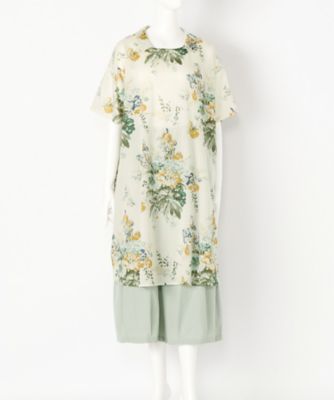 ＜スーパーハッカ フィーユ/super hakka feuille＞ 大きいサイズ アイリスブーケプリントワンピース(16121273)(クローバー) キナリ(21) 【三越・伊勢丹/公式】