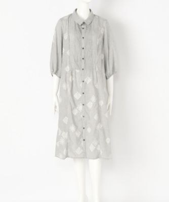 ＜スーパーハッカ フィーユ/super hakka feuille＞ 大きいサイズ ダイヤクロシェレースプリントワンピース(16125373)(クローバープラス) グレー(80) 【三越・伊勢丹/公式】