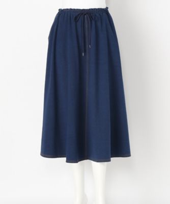 ＜スーパーハッカ フィーユ/super hakka feuille＞ 大きいサイズ デニムライクミニ裏毛フレアスカート(16970073)(クローバー) ネイビー(61) 【三越・伊勢丹/公式】