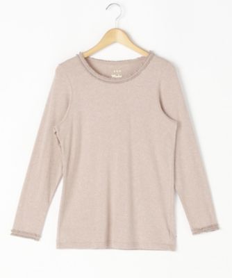 ＜スーパーハッカ フィーユ/super hakka feuille＞ 大きいサイズ フライスレース付長袖カット アンド ソーン(16955273)(クローバープラス) ピンク(52) 【三越・伊勢丹/公式】