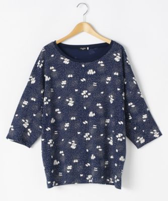 ＜マーブルシュッド/marble SUD＞ 大きいサイズ Blizzardカット アンド ソーン(240027F043240)(クローバー) ネイビー(59) 【三越・伊勢丹/公式】