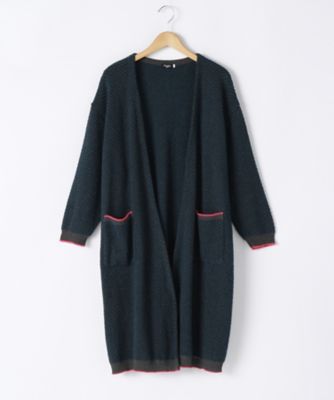 ＜マーブルシュッド/marble SUD＞ 大きいサイズ ヘリンボーンニットロングカーディガン(250047F037250)(クローバー) ピンク(15) 【三越・伊勢丹/公式】