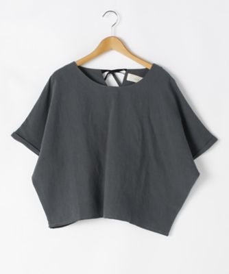 ＜リントゥラウル＞ 大きいサイズ 後ろリボンドルマンプルオーバー(LNT-365)(クローバー) セージ 【三越・伊勢丹/公式】