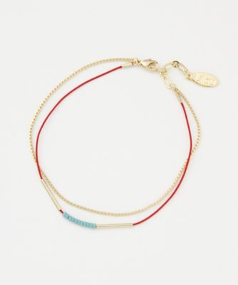 ＜Lilou（リル）＞ 大きいサイズ コード アンクレット(5010412) レッド 【三越・伊勢丹/公式】