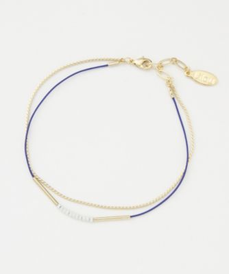 ＜Lilou（リル）＞ 大きいサイズ コード アンクレット(5010412) ネイビー 【三越・伊勢丹/公式】