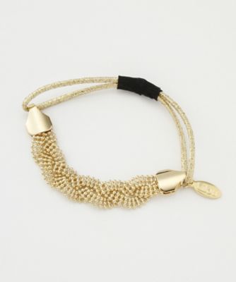 ＜Lilou（リル）＞ 大きいサイズ クロス チェーン ヘアゴム(5010426*) ゴールド 【三越・伊勢丹/公式】