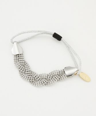 ＜Lilou（リル）＞ 大きいサイズ クロス チェーン ヘアゴム(5010426*) シルバー 【三越・伊勢丹/公式】