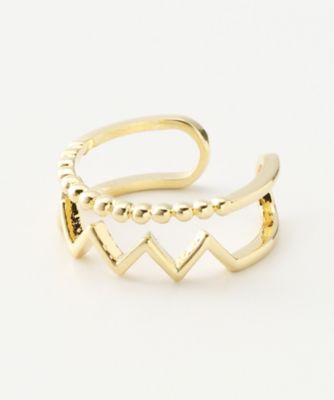 ＜Lilou（リル）＞ 大きいサイズ レイヤー ルック リング(5010427) ウェーブ 【三越・伊勢丹/公式】