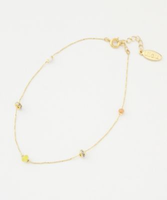 ＜Lilou（リル）＞ 大きいサイズ スリー ストーン アンクレット(5010409) ライムxレッド 【三越・伊勢丹/公式】