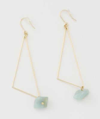 ＜Lilou（リル）＞ 大きいサイズ トライアングル ストーン ピアス(5010415) ブルー 【三越・伊勢丹/公式】