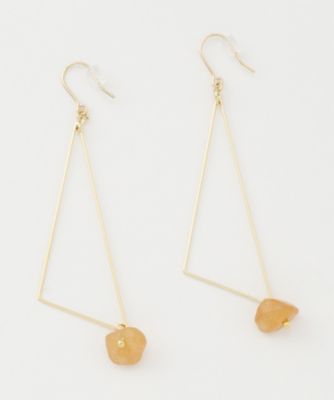 ＜Lilou（リル）＞ 大きいサイズ トライアングル ストーン ピアス(5010415) オレンジ 【三越・伊勢丹/公式】