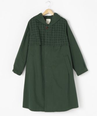 ＜スーパーハッカ フィーユ/super hakka feuille＞ 大きいサイズ ドットレース刺繍MIXフレアコート(16110073)(クローバー) グリーン(70) 【三越・伊勢丹/公式】