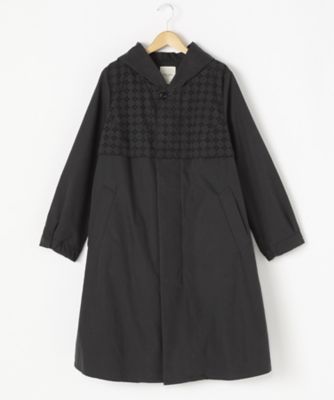 ＜スーパーハッカ フィーユ/super hakka feuille＞ 大きいサイズ ドットレース刺繍MIXフレアコート(16110073)(クローバー) チャコール(82) 【三越・伊勢丹/公式】