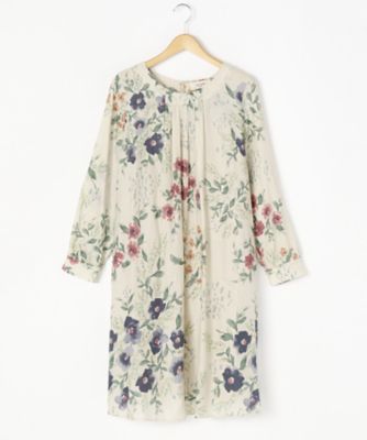 ＜スーパーハッカ フィーユ/super hakka feuille＞ 大きいサイズ うたかたブーケプリントワンピース(16121173)(クローバー) ベージュ(31) 【三越・伊勢丹/公式】