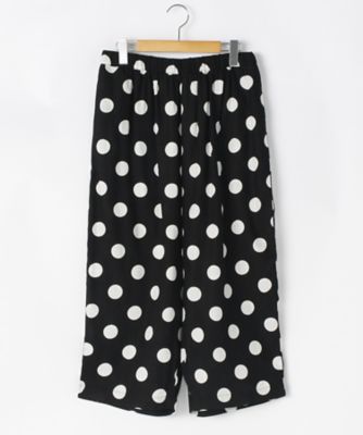 ＜リントゥラウル＞ 大きいサイズ 水玉サルエルパンツ(LNT-324)(クローバー) ブラック 【三越・伊勢丹/公式】