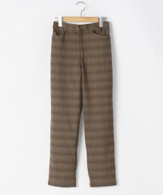 ＜リントゥラウル＞ 大きいサイズ チェックパンツ(LNT-239)(クローバー) ブラウン 【三越・伊勢丹/公式】