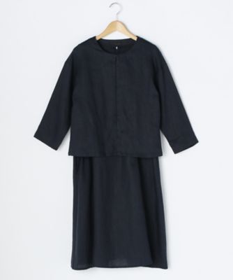 ＜ルウナミウ＞ 大きいサイズ ジャケット+ワンピースアンサンブル【11BR~13BR】(YCL-047)(クローバー) ネイビー(75) 【三越・伊勢丹/公式】