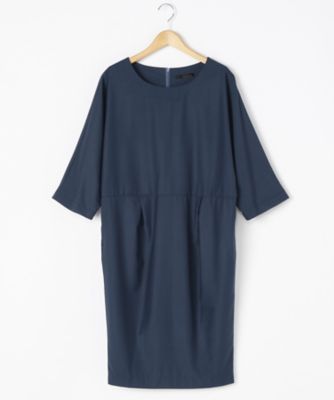 ＜ルウナミウ＞ 大きいサイズ ドルマン切替コクーンワンピース【11BR~13BR】(YCL-057)(クローバー) ブルー(70) 【三越・伊勢丹/公式】