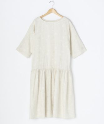 ＜ルウナミウ＞ 大きいサイズ ドットギャザーワンピース【11BR~13BR】(YCL-060)(クローバー) ベージュ(33) 【三越・伊勢丹/公式】