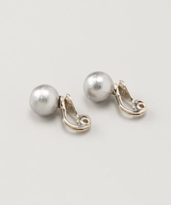 ＜ルウナミウ＞ 大きいサイズ コットンパールイヤリング(acj-0010) グレー(04) 【三越・伊勢丹/公式】