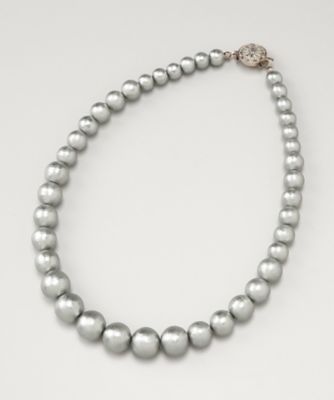 ＜ルウナミウ＞ 大きいサイズ コットンパールグラデーションネックレス(acj-0022) グレー(04) 【三越・伊勢丹/公式】