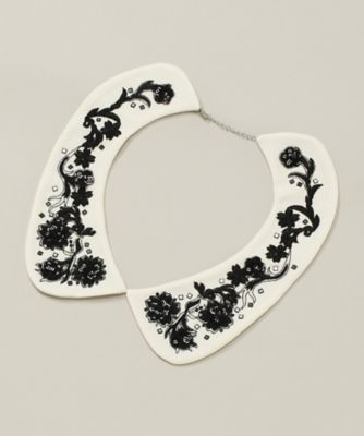 ＜ラコルテ＞ 大きいサイズ 立体花刺繍つけ衿(ISー003) シロ 【三越・伊勢丹/公式】