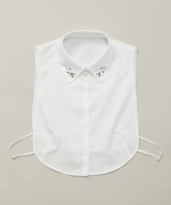 ＜ラコルテ＞ 大きいサイズ スワロフスキージレつけ衿(GIーLPー228)(クローバー) シロ 【三越・伊勢丹/公式】