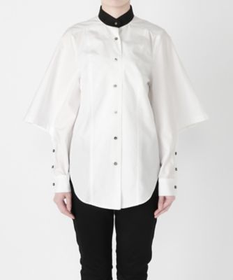 【SALE（三越）】＜エレファン/aileFan＞ ブラウス(aF-17033) WHITExエリBL(0105) 【三越・伊勢丹/公式】