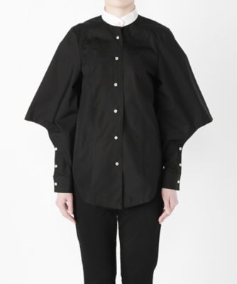 【SALE（三越）】＜エレファン/aileFan＞ ブラウス(aF-17033) BLACKxエリWH(0501) 【三越・伊勢丹/公式】