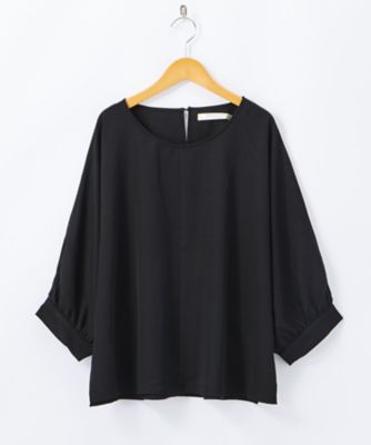 ＜AS KNOW AS olaca/アズ ノゥ アズ オオラカ＞ 大きいサイズ ドルマンプルオーバー(OB1375)(クローバー) クロ 【三越・伊勢丹/公式】