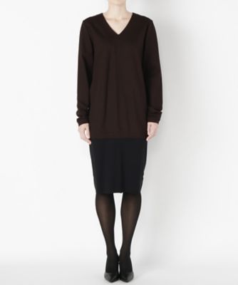 【SALE（三越）】＜イリエウォッシュ/IRIE WASH＞ ストレッチジャージーワンピース WER03 ブラウンxクロケイ 【三越・伊勢丹/公式】