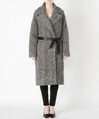 【SALE（三越）】＜イリエウォッシュ/IRIE WASH＞ ヘリンボーン コート ICM37 ブラックxホワイト 【三越・伊勢丹/公式】