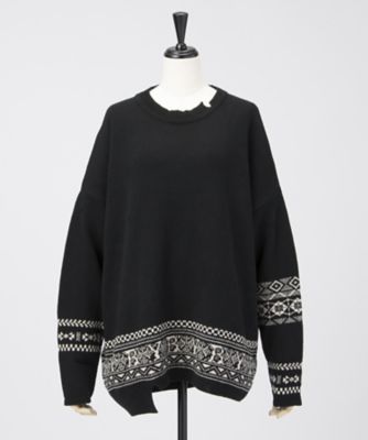 ＜YOHJI YAMAMOTO PLUS NOIR＞ B/BY編セーター(NK-K53-184) ブラック 【三越・伊勢丹/公式】