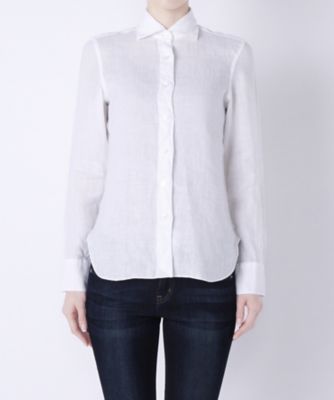 ＜フィナモレ（Finamore）＞麻シャツ 212-010608 ホワイト