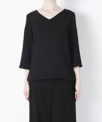 【SALE（三越）】 Vネックブラウス/Pacobj3 ブラック 【三越・伊勢丹/公式】