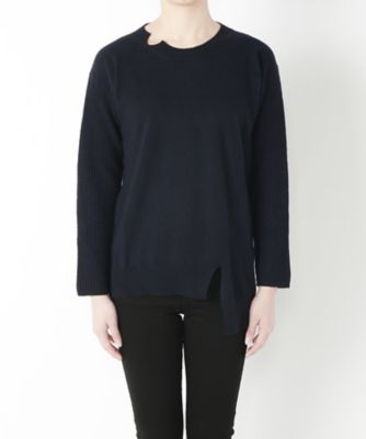 【SALE（伊勢丹）】＜Erika Cavallini ＞ 衿切り込みデザインセーター Y6AB11 ネイビー 【三越・伊勢丹/公式】
