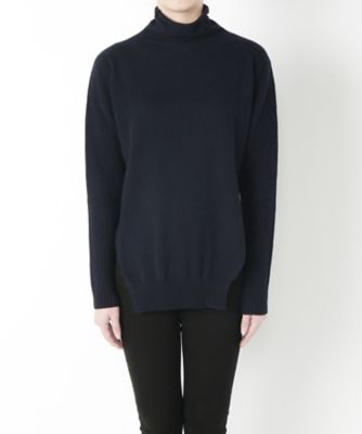 【SALE（伊勢丹）】＜Erika Cavallini ＞ サイドスリットハイネックプルオーバー Y6AB10 ネイビー 【三越・伊勢丹/公式】