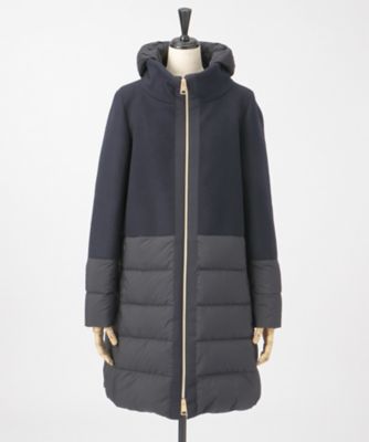 ＜ヘルノ/HERNO＞ ウール切り替えコート (PI0712D) ネイビー（9290） 【三越・伊勢丹/公式】