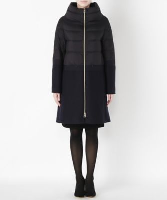 ＜ヘルノ/HERNO＞ 異素材PI0680D コート (PI0680D) ネイビー（9290） 【三越・伊勢丹/公式】