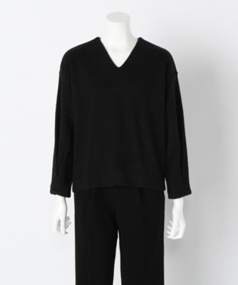【SALE（伊勢丹）】＜FLORENT/フローレント＞ MEIWOOLxJAMESフェイスVネックセーター(1605F06114)(スモールサイズ) ＢＬＡＣＫ 【三越・伊勢丹/公式】