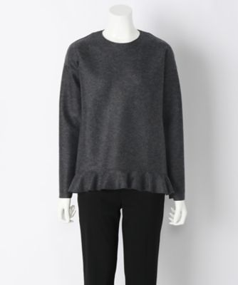 【SALE（伊勢丹）】＜SACRA/サクラ＞ 裾フリル毛トップス(SG661021)(スモールサイズ) チャコール 【三越・伊勢丹/公式】