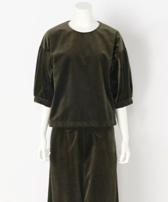 ＜SACRA/サクラ＞ ベロアトップス(117567021)(スモールサイズ) 880KHAKI 【三越・伊勢丹/公式】