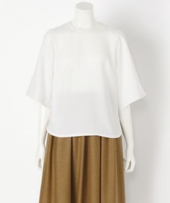 ＜SACRA/サクラ＞ ドレープツイルブラウス(117514031)(スモールサイズ) 010WHITE 【三越・伊勢丹/公式】