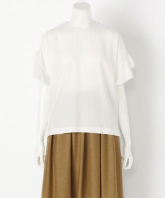 ＜SACRA/サクラ＞ 袖フリルトップス(117504031)(スモールサイズ) 010WHITE 【三越・伊勢丹/公式】